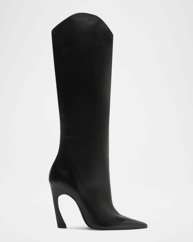Maryann Up Leather Curve Tall Boots